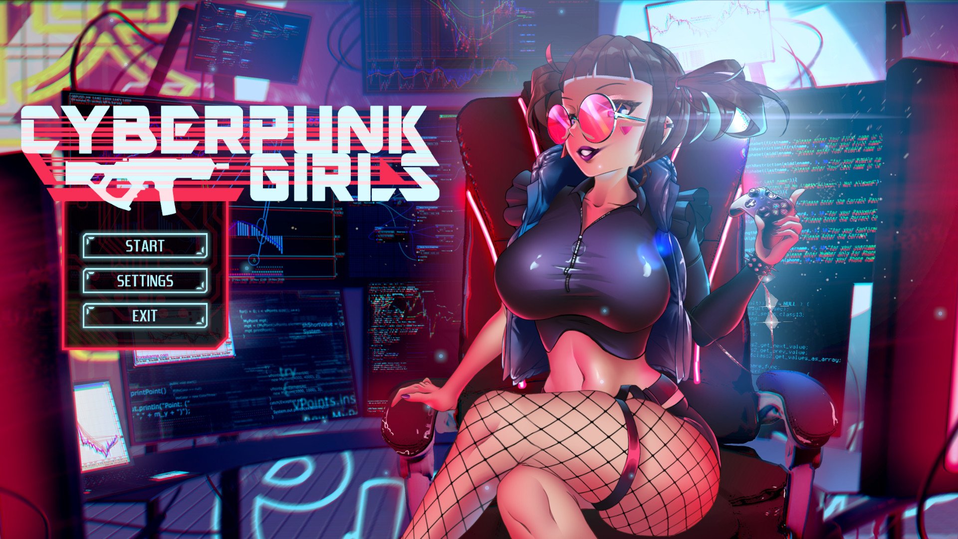 Cyberpunk girl audio responsive invert фото 15